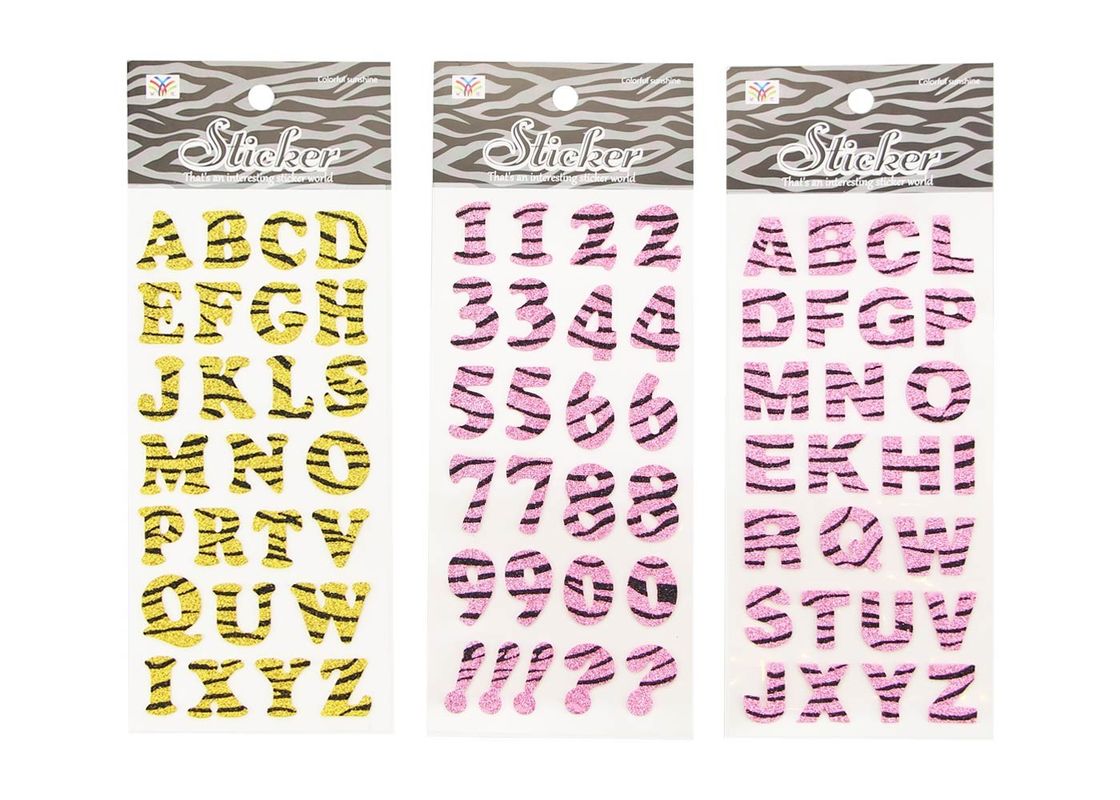 Glitter Letter Alphabet Kids Sticker Printing Surface High Glossy